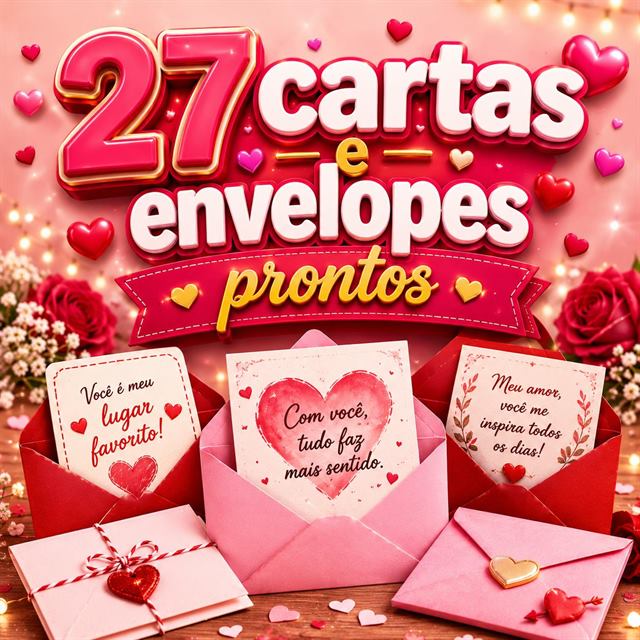 27 cartas e envelopes prontos para presente